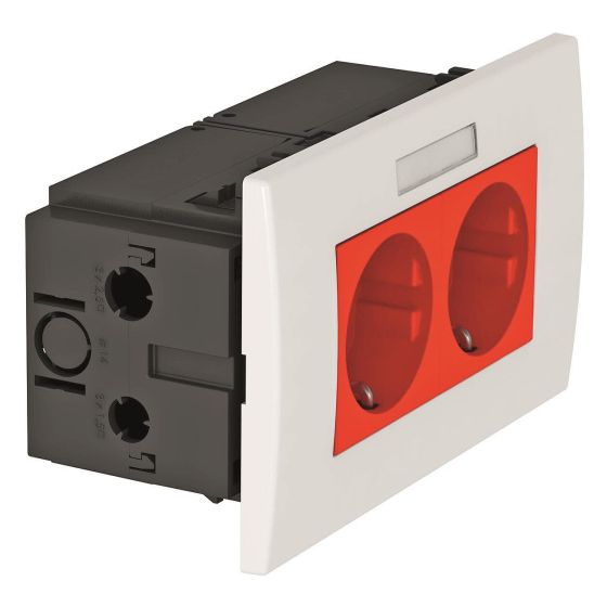 OBO Bettermann Steckdoseneinheit SDE-RW D0RT2B, 84x140x60mm, Kunststoff, Rot