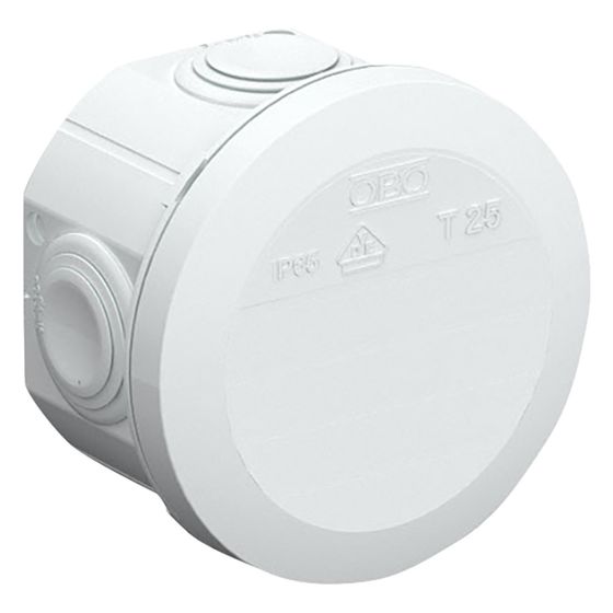 OBO Bettermann Abzweigkasten T25, 80x80x51mm, Kunststoff, Lichtgrau
