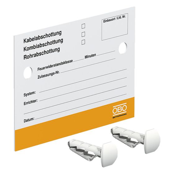 OBO Bettermann Kennzeichnungsschild KS-S DE, 70x100mm, Polystyrol, Weiß