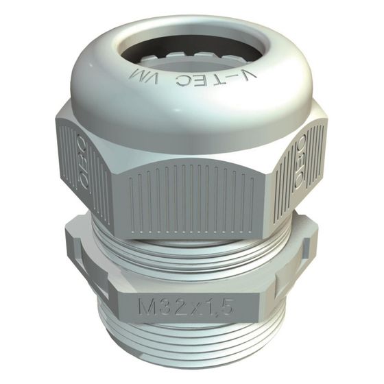 OBO Bettermann Kabelverschraubung V-TEC VM25, M25, 9-17mm, Polyamid, Lichtgrau