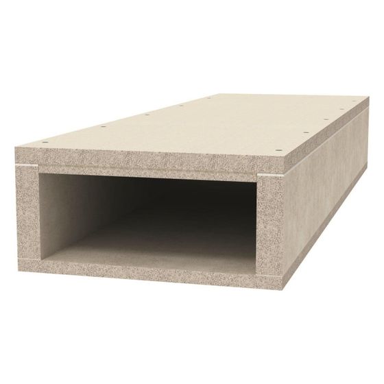 OBO Bettermann Brandschutzkanal PYROLINE Con D BSK 091026, 105x260mm, 1000mm, Glasfaser-Leichtbeton, Grau