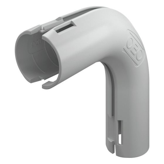 OBO Bettermann Quick-Pipe-Bogen 3000 BMS M20 LGR, 90 Grad, Polypropylen, Grau