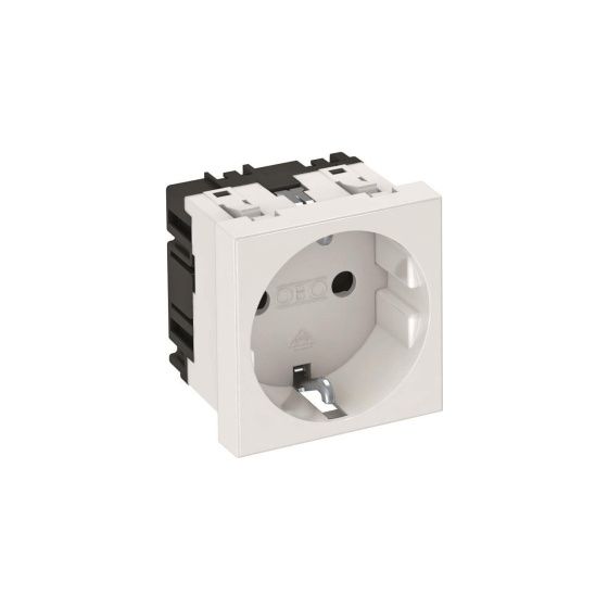 OBO Bettermann Schutzkontaktsteckdose STD-D0 RW1, 16A 250V, Kunststoff, Reinweiß
