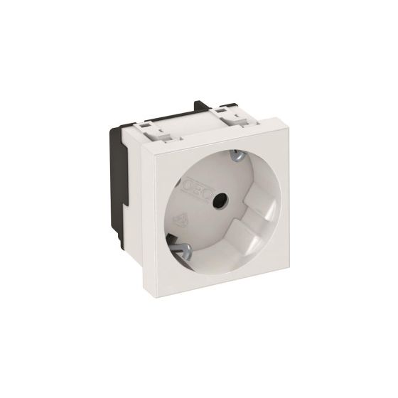 OBO Bettermann Schutzkontakt-Steckdose STD-D3S RW1 33 Grad, 250V 16A, Kunststoff, Weiß, 6120073