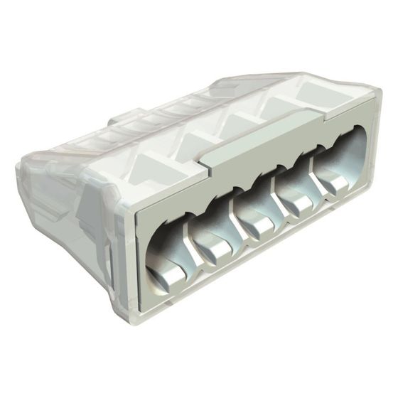 OBO Bettermann Steckklemme 61 525 LGR, 5-polig 0,5-2,5mm2 450V 24A, Polyamid, Lichtgrau
