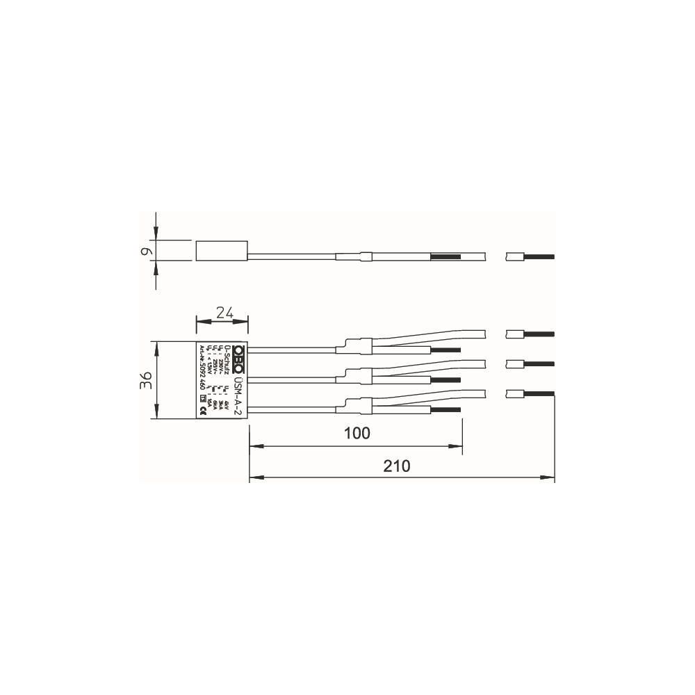 OBO Bettermann Überspannungsschutzmodul ÜSM-A-2, 230V, 1,3kV, Wandsteckdose, akustisch... OBO-5092460 4012195247098 (Abb. 2)