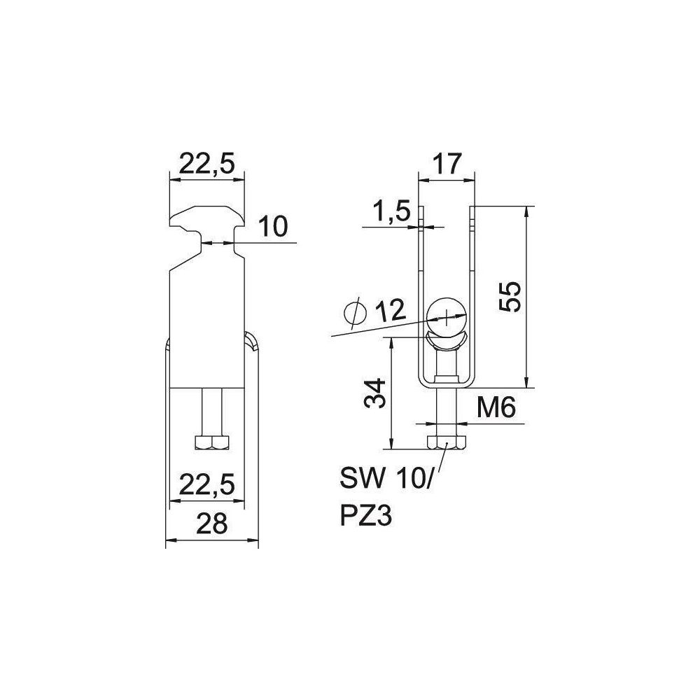 OBO Bettermann Bügelschelle 2056 2-fach, 8-12mm, Stahl, feuerverzinkt, 1186003... OBO-1186003 4012196848539 (Abb. 2)