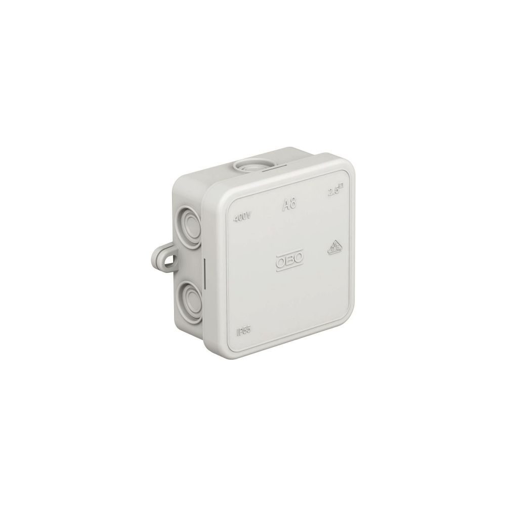 OBO Bettermann Kabelabzweigkasten A8, 75x75x36,2mm, Kunststoff, Lichtgrau, 2000016... OBO-2000016 4012195151395 (Abb. 2)