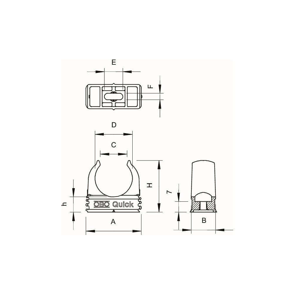 OBO Bettermann Quick-Schelle 2955 F M20, M20, Polypropylen, Reinweiß... OBO-2149357 4012195586036 (Abb. 3)