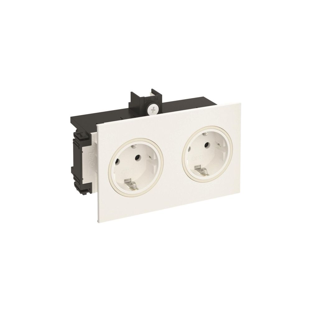 OBO Bettermann Kanalsteckdose SIGNA IN 2-fach, 16A 250V, Kunststoff, Reinweiß, 6121014... OBO-6121014 4012196734405 (Abb. 2)