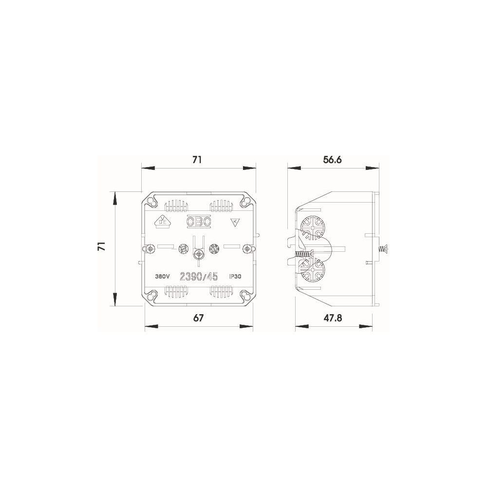 OBO Bettermann Geräteeinbaudose 2390, 60mm, Kunststoff, Lichtgrau... OBO-6023207 4012196024919 (Abb. 5)
