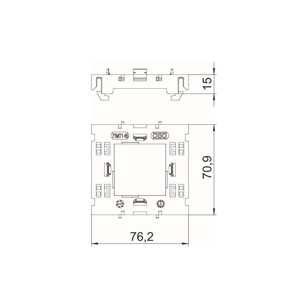 OBO Bettermann Montageträger 71MT1 45, 71x76x21mm, Kunststoff, Lichtgrau... OBO-6288572 4012195983330 (Abb. 3)