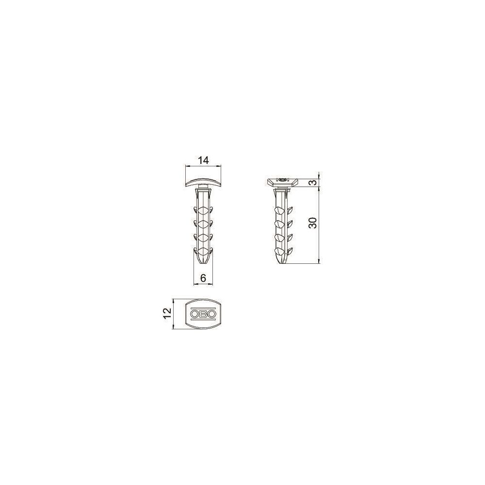 OBO Bettermann Steckdübel Delta-Push D 30, 6mm Bohrlochdurchmesser 35mm Bohrlochtiefe 30mm... OBO-2351670 4012197430740 (Abb. 2)