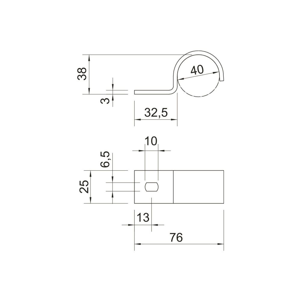 OBO Bettermann Befestigungsschelle 822 40mm einlappig, 40mm, Stahl, feuerverzinkt... OBO-1014536 4012195567134 (Abb. 2)