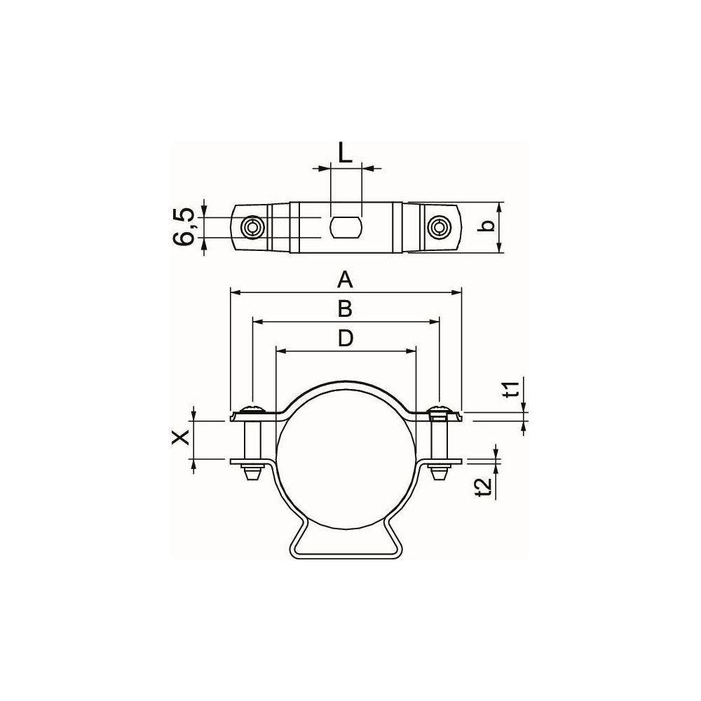 OBO Bettermann Abstandschelle ASL 733 44 G, 36-44mm, Stahl, galvanisch verzinkt... OBO-1362780 4012196600106 (Abb. 6)
