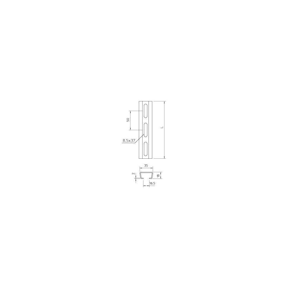 OBO Bettermann Profilschiene AMS3518P2000A2 C-Profil, 2000x35x18mm, Edelstahl... OBO-1112709 4012195627128 (Abb. 3)