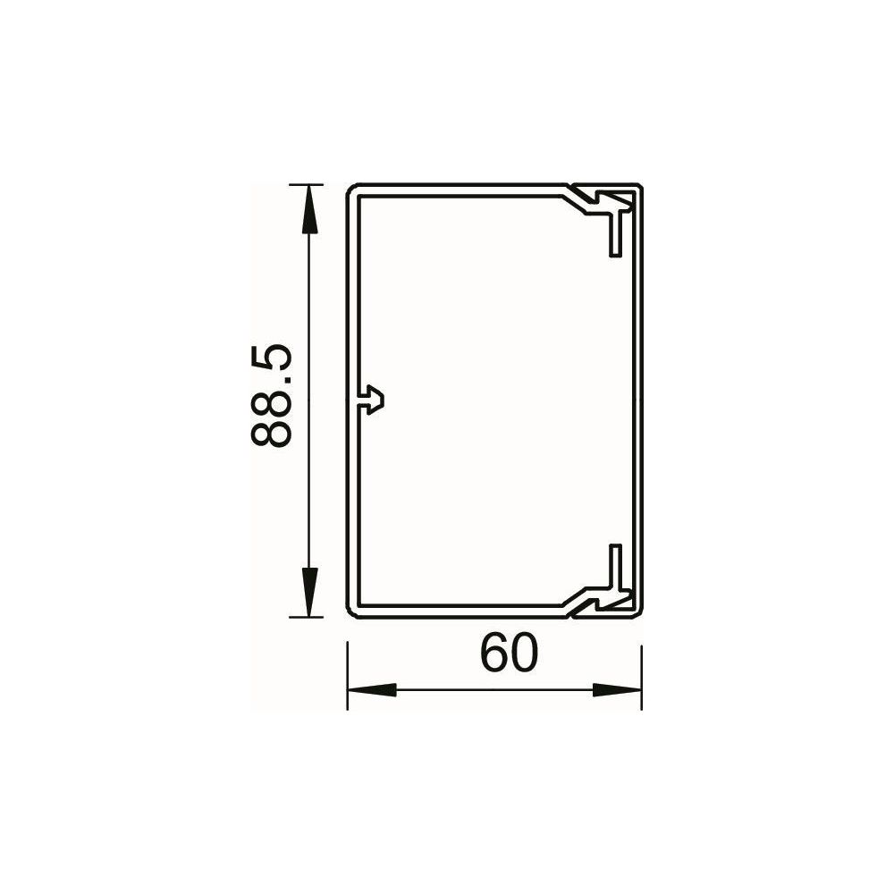 OBO Bettermann Wand- und Deckenkanal WDK60090RW, 60x90x2000mm, PVC, Weiß... OBO-6191207 4012196491292 (Abb. 3)