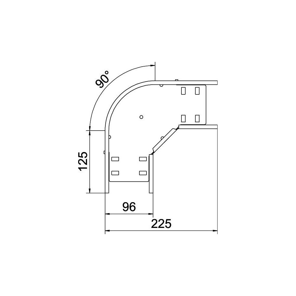OBO Bettermann Bogen 90 Grad RB 90 610 FT, 60x100mm, Stahl, Zink... OBO-6036590 4012197344436 (Abb. 2)