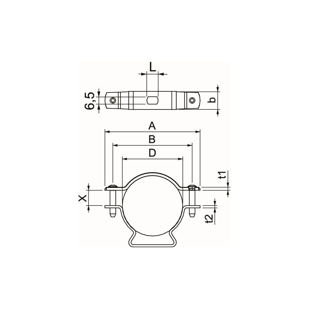 OBO Bettermann Abstandschelle ASL 733 53, 44-53mm, Stahl, feuerverzinkt... OBO-1362734 4012196600007 (Abb. 5)