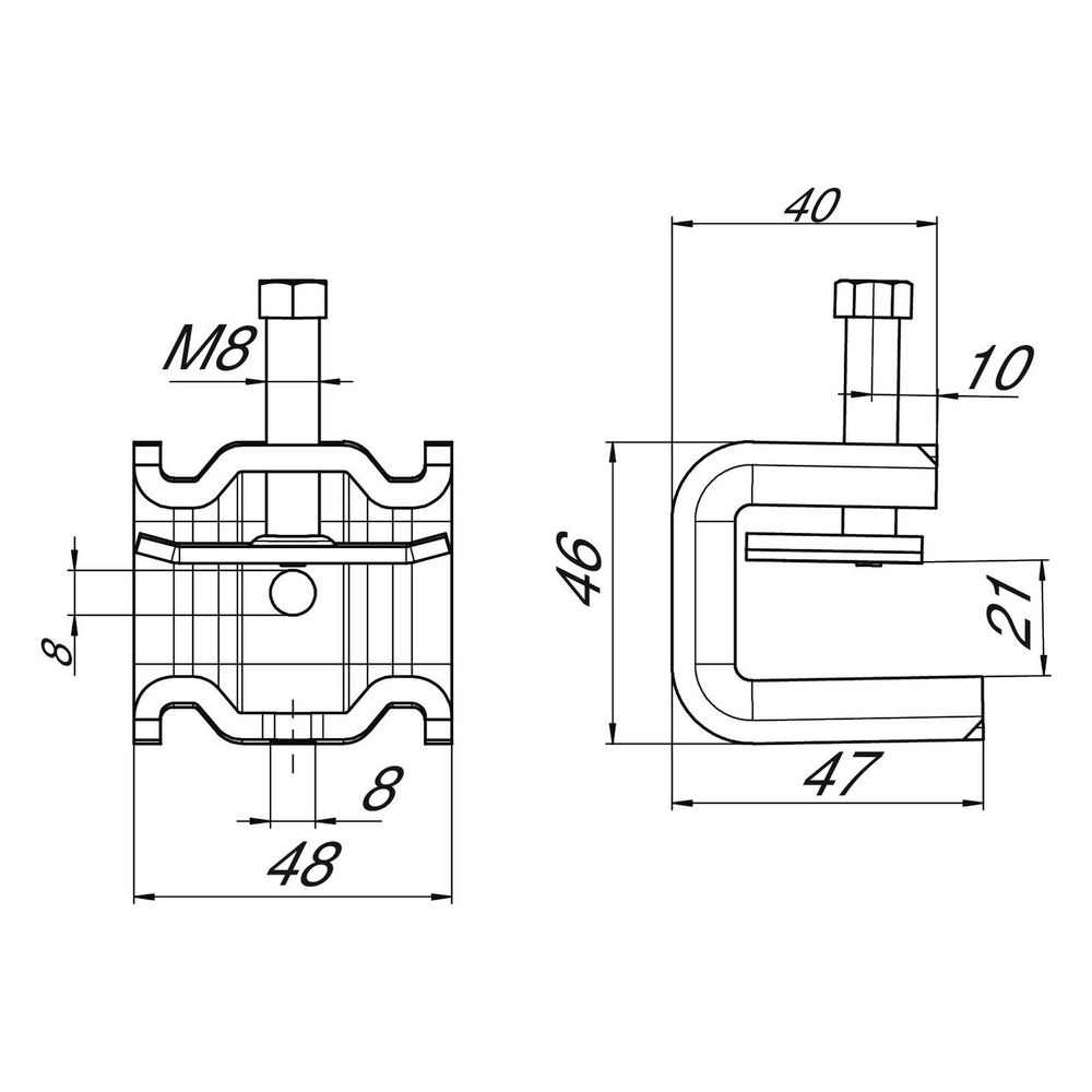 OBO Bettermann Trägerklammer SSP 6-21 M8, 6-21mm, Stahl, feuerverzinkt... OBO-1486282 4012196342129 (Abb. 4)