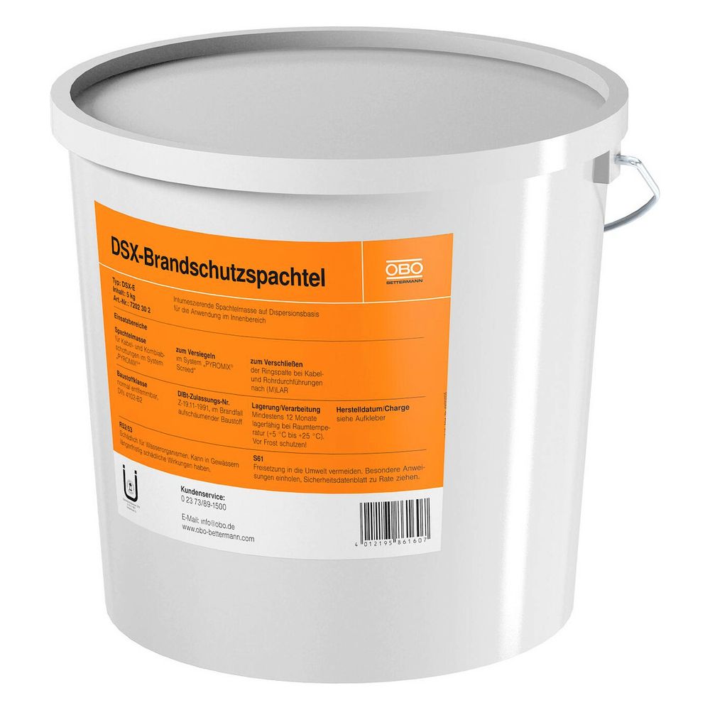 OBO Bettermann Brandschutzspachtelmasse DSX-E, 5kg, Eimer, 7202302... OBO-7202302 4012195850144 (Abb. 2)