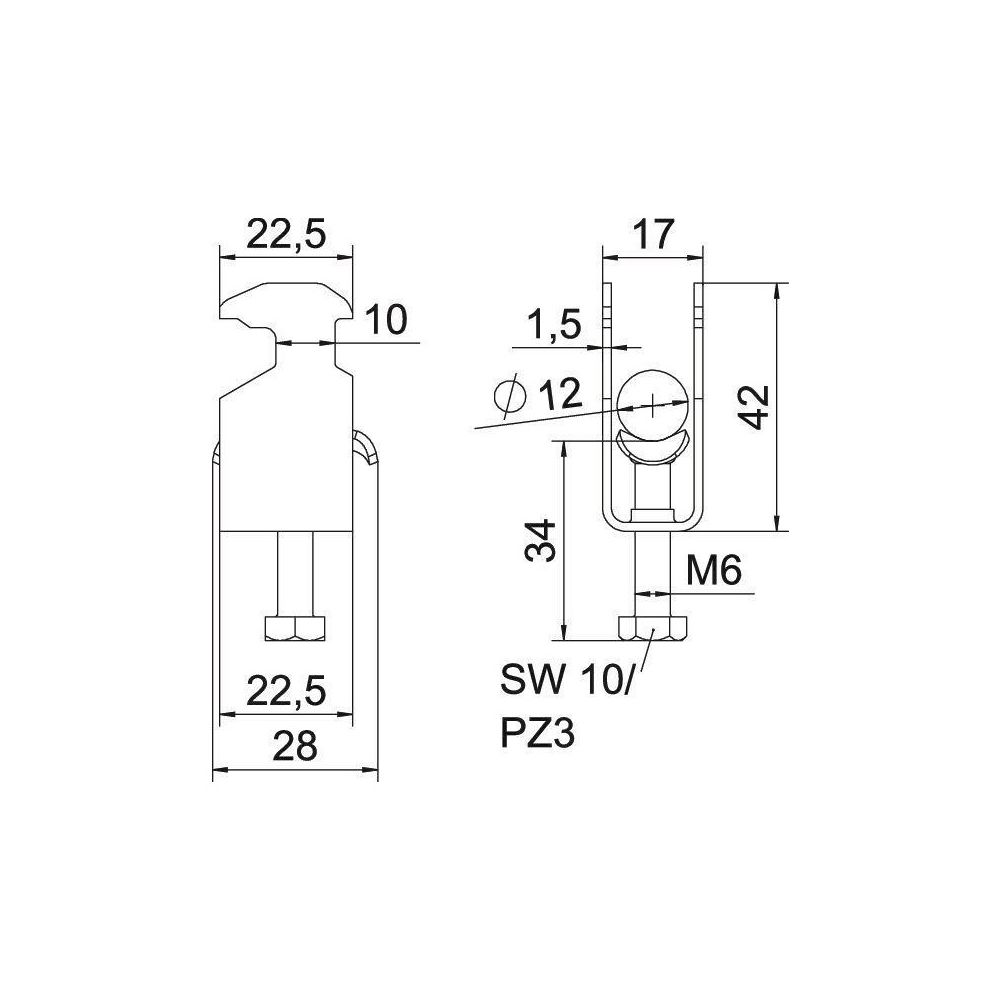 OBO Bettermann Bügelschelle 2056 BS-H1-M-12, 8-12mm, Stahl, feuerverzinkt... OBO-1186002 4012196846900 (Abb. 2)