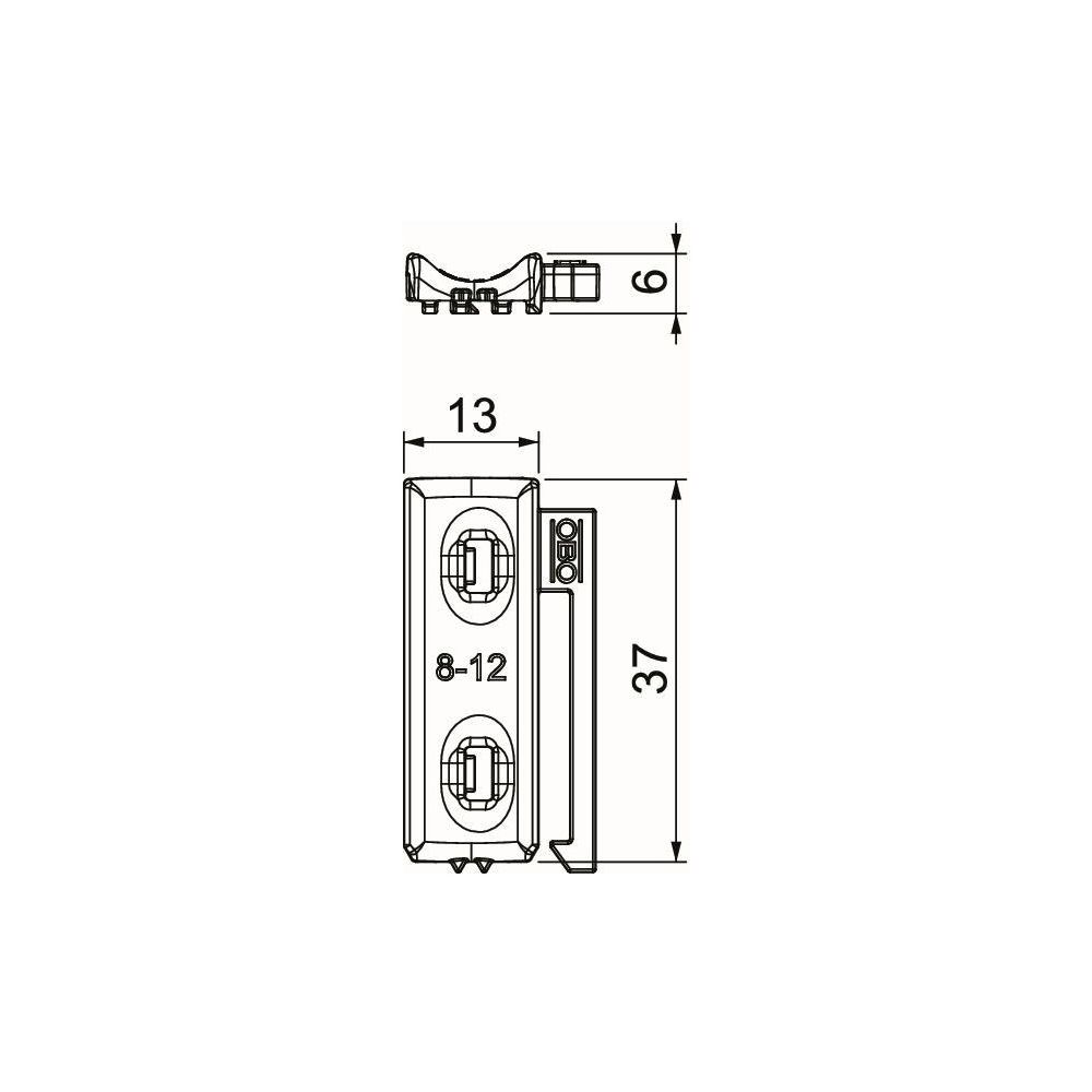 OBO Bettermann Universal-Gegenwanne 2058UW 12 LGR, 8-12mm, Polypropylen, Lichtgrau... OBO-1198012 4012196636129 (Abb. 4)