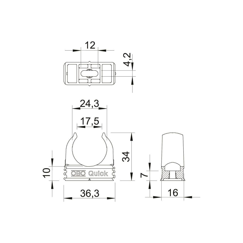OBO Bettermann Quick-Schelle 2955 F M25, M25, Polypropylen, Reinweiß... OBO-2149363 4012195586159 (Abb. 2)