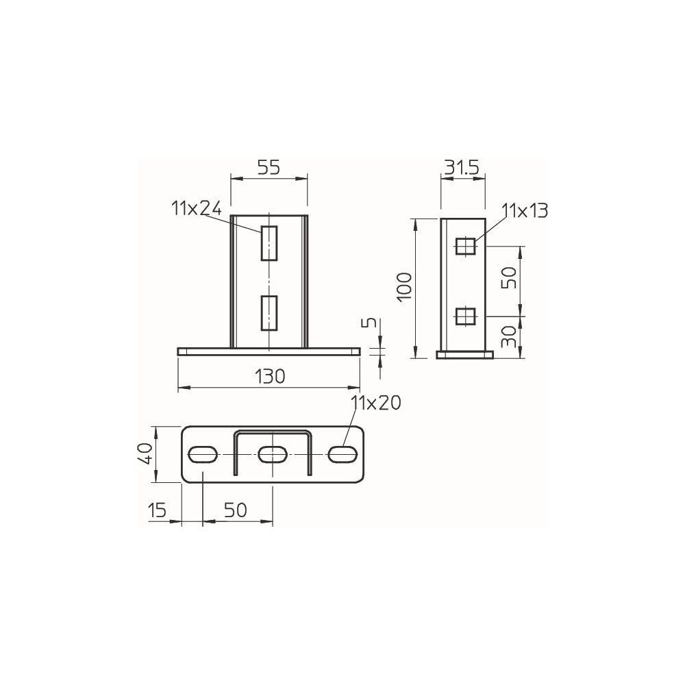 OBO Bettermann Kopfplatte KU 3 FT, 90 Grad, Stahl, feuerverzinkt, Zink... OBO-6348874 4012196340217 (Abb. 2)