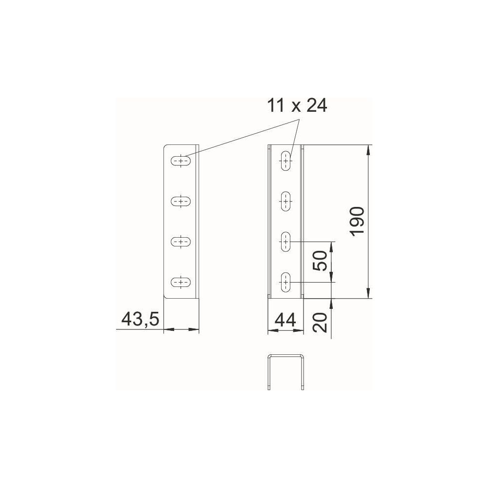 OBO Bettermann U-Stiel-Verbinder VUS 5, 190x44mm, Stahl, feuerverzinkt... OBO-6018505 4012196446896 (Abb. 2)
