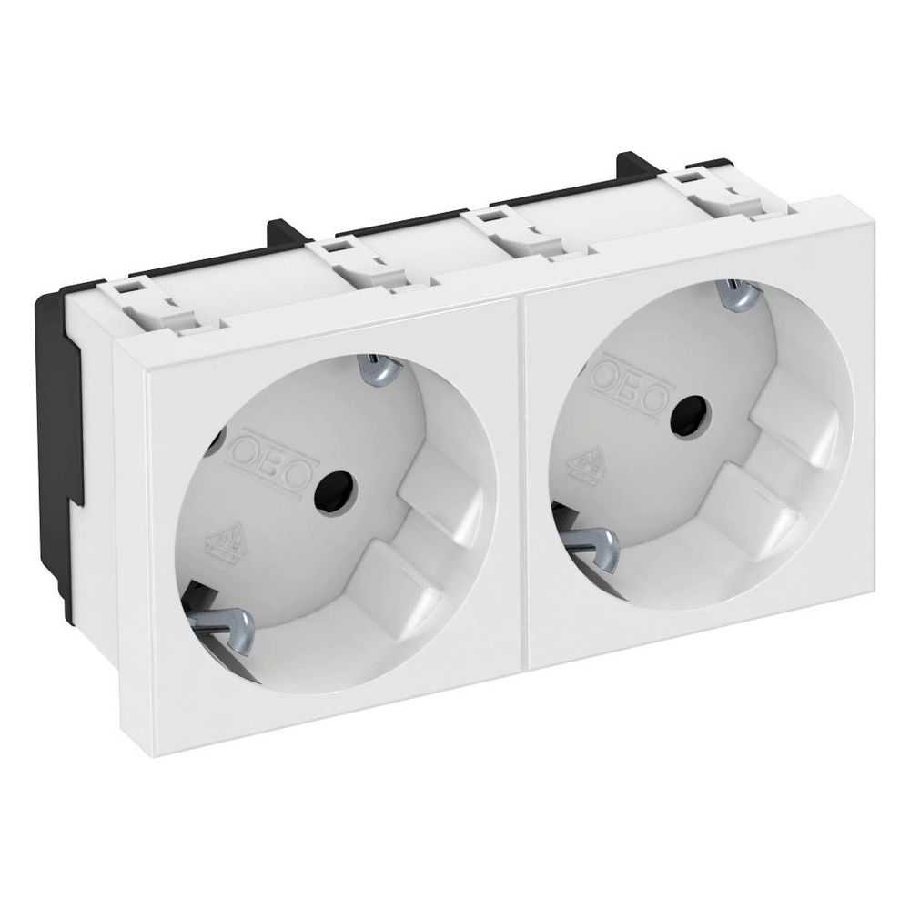 OBO Bettermann Schutzkontakt-Steckdose STD-D3S RW2 33 Grad 2-fach, 250V 16A, Thermoplast, ... OBO-6120103 4012197255787 (Abb. 3)