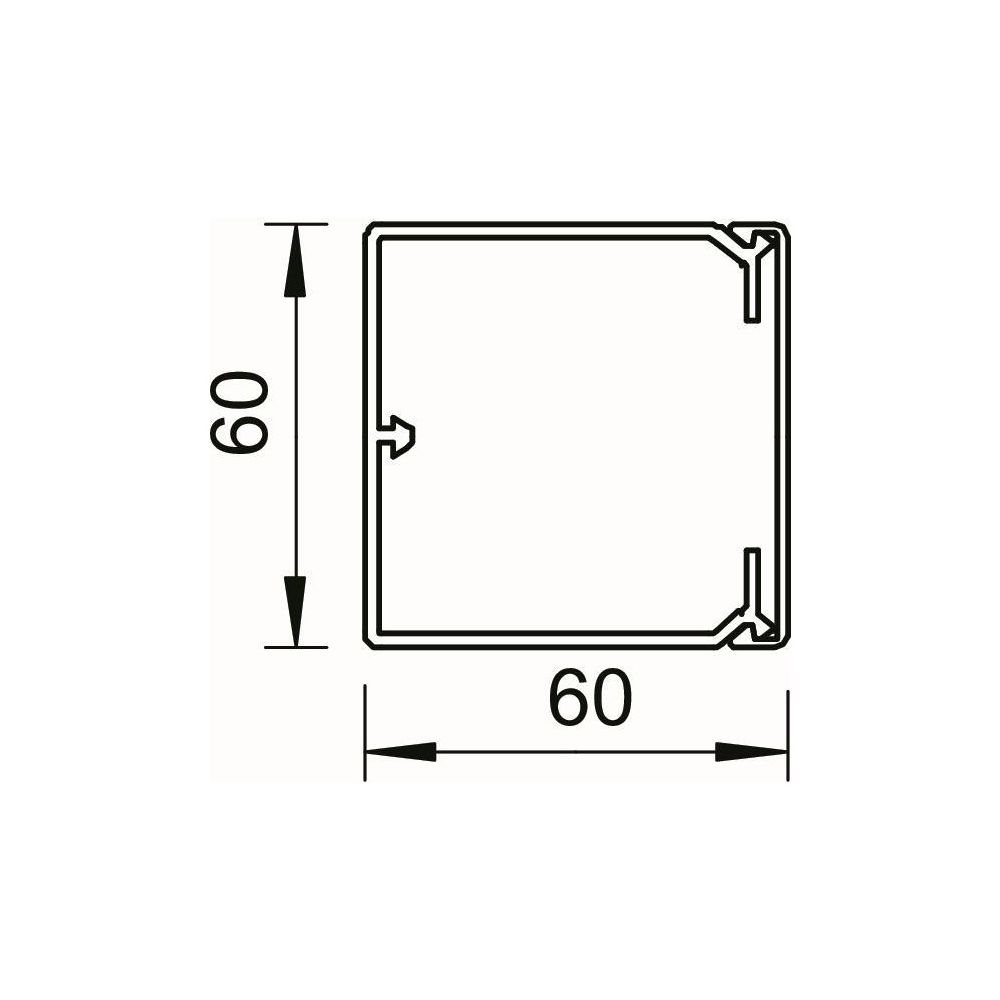 OBO Bettermann Wand- und Deckenkanal WDK 60x60x2000mm, 60x60x2000mm, PVC, Grau... OBO-6025668 4012196029174 (Abb. 3)