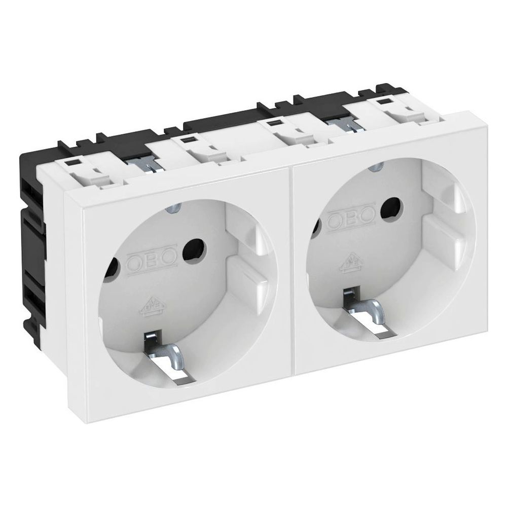 OBO Bettermann Schutzkontaktsteckdose Modul 45 STD-D0 RW2, 250V 16A, Kunststoff, Reinweiß... OBO-6120022 4012196047109 (Abb. 4)