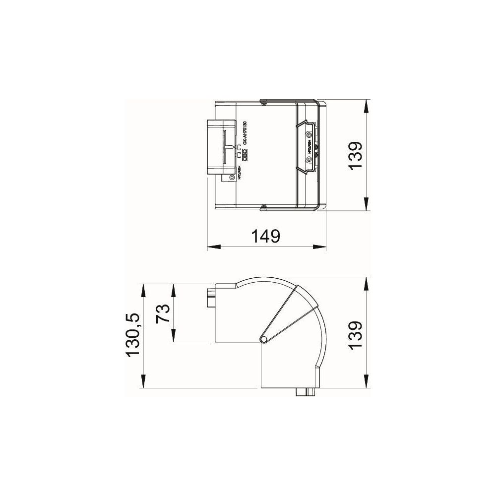 OBO Bettermann Außeneck GK-AH70130RW, 80-100 Grad, 139x73mm, PC/ABS, Reinweiß... OBO-6274410 4012195846666 (Abb. 4)