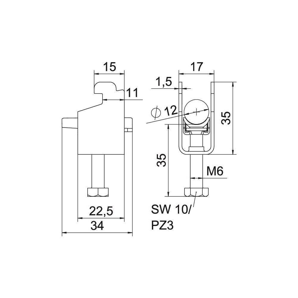 OBO Bettermann Bügelschelle 2056 BS-N1-K-12, 8-12mm, Stahl, feuerverzinkt, 1187202... OBO-1187202 4012196852758 (Abb. 2)