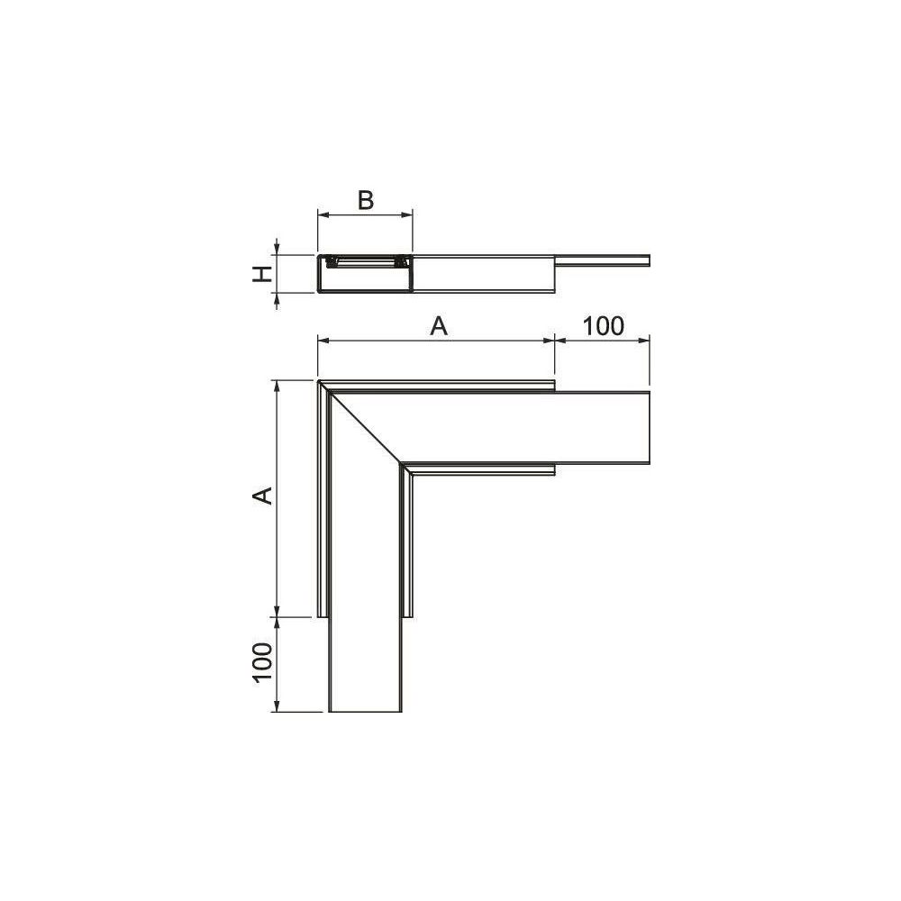 OBO Bettermann Flachwinkel PLM FA 0410 FS, 90 Grad, 250mm Außenbreite, 40mm Innenhöhe, 100... OBO-7218062 4012197365448 (Abb. 2)