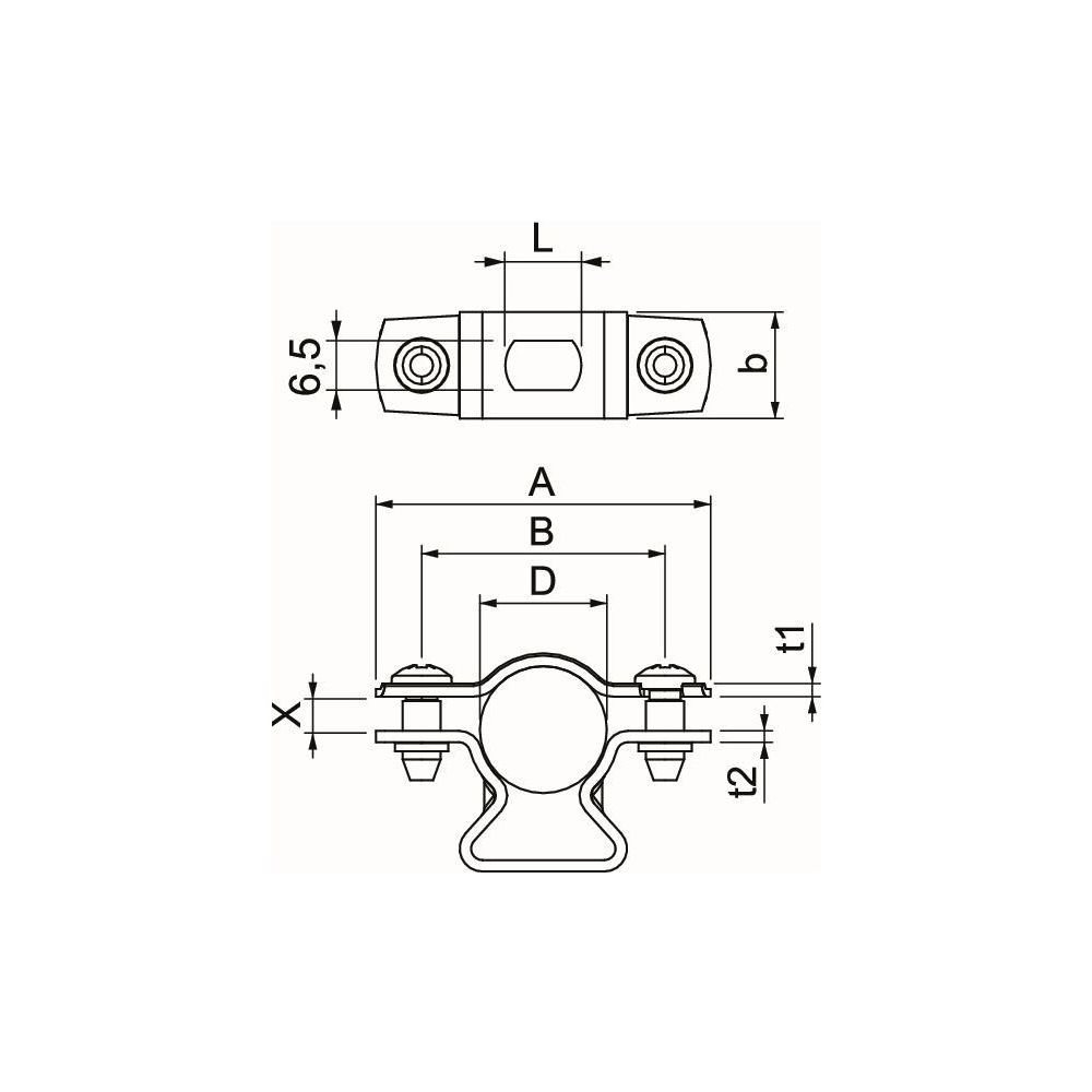 OBO Bettermann Abstandschelle ASL 733 17, 14-17mm, Aluminium... OBO-1362812 4012196600168 (Abb. 6)