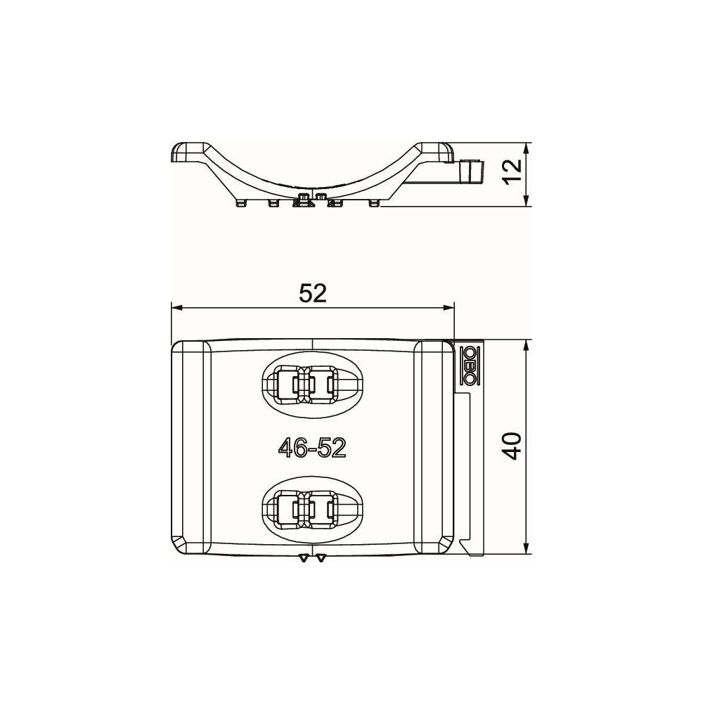 OBO Bettermann Universal-Gegenwanne 2058UW 52 LGR, 46-52mm, Polypropylen, Lichtgrau... OBO-1198052 4012196636211 (Abb. 3)