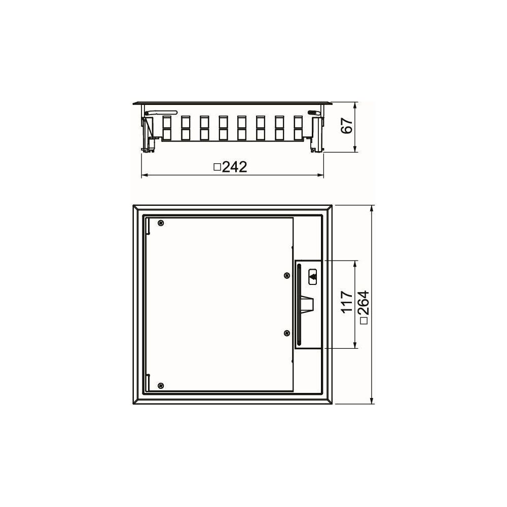 OBO Bettermann Geräteeinsatz GES9-3B U 7011, 264x264mm, Kunststoff, Grau... OBO-7405077 4012196460496 (Abb. 2)