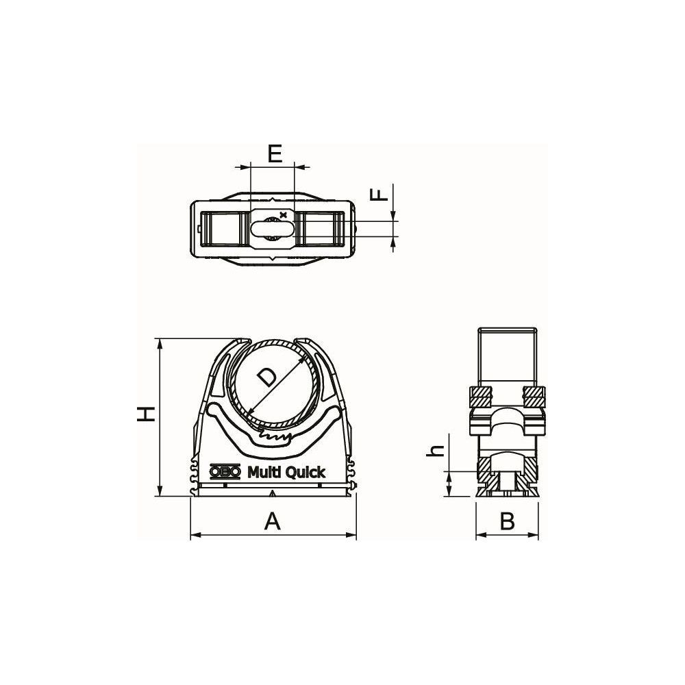OBO Bettermann Multi-Quick-Schelle M-Quick M25, 20-25mm, Polyamid, Lichtgrau... OBO-2153726 4012195741732 (Abb. 2)