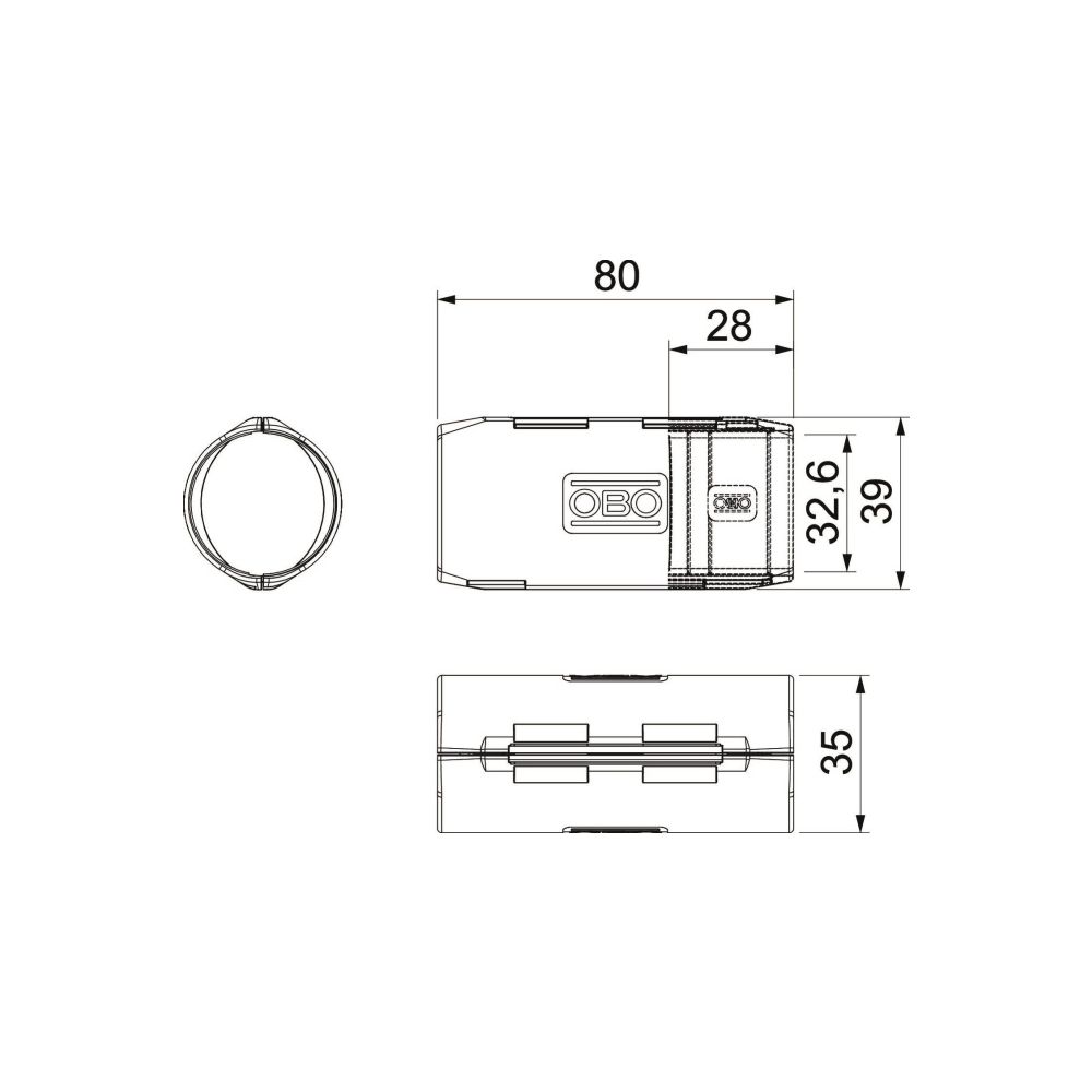OBO Bettermann Quick-Pipe-Verbindungsmuffe 3000 MMS M32 LGR, M32, Polypropylen, Grau... OBO-2154087 4012196870103 (Abb. 2)