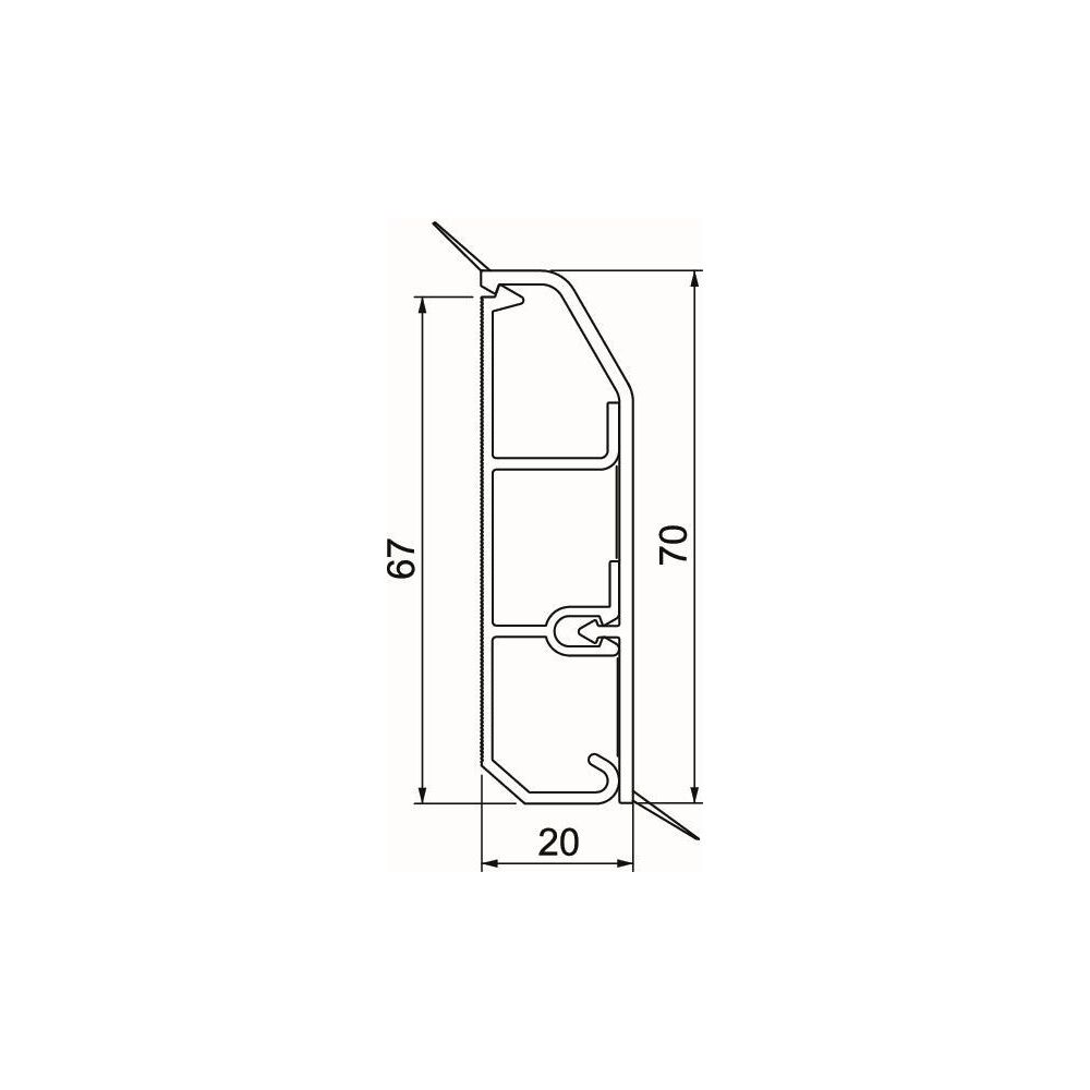 OBO Bettermann Sockelleistenkanal SL-L SLL 2070, 20x2000mm, PVC, Weiß, 6132215... OBO-6132215 4012196720026 (Abb. 2)