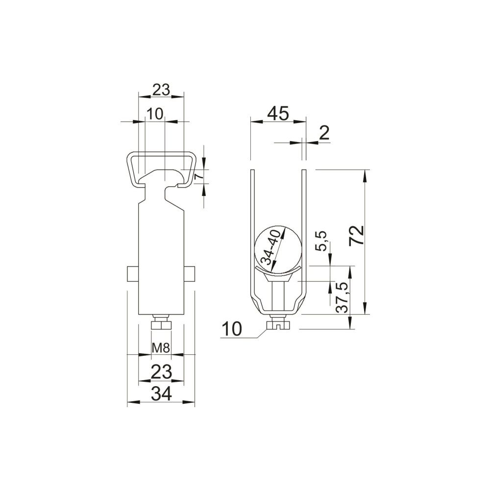 OBO Bettermann Bügelschelle 2056 40, 34-40mm, Stahl, feuerverzinkt... OBO-1160400 4012195064756 (Abb. 2)