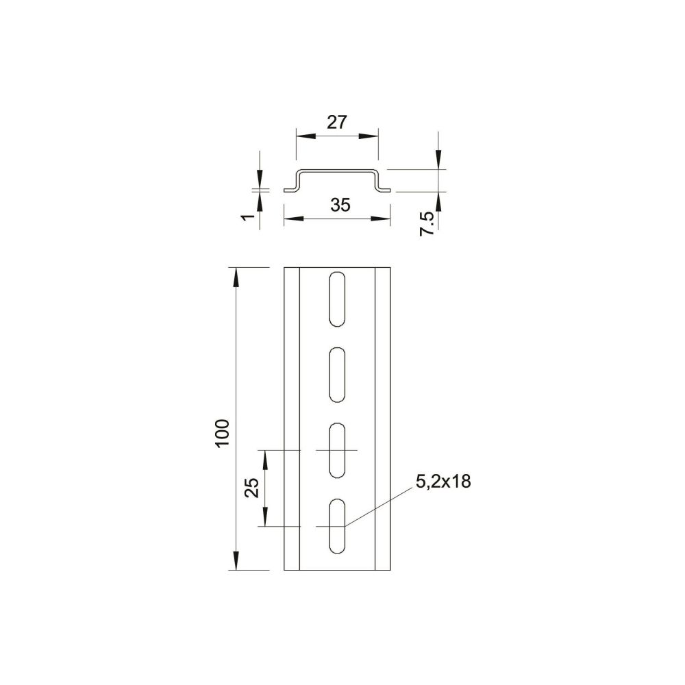OBO Bettermann Hutschiene 2069 GTPL, 2000x35x7,5mm, Stahl, Galvanisch verzinkt... OBO-1115669 4012195045496 (Abb. 5)