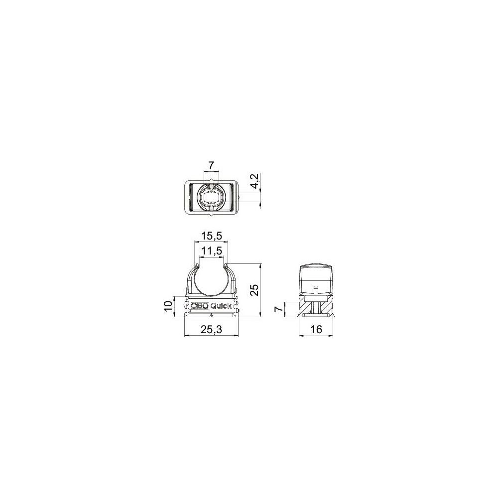 OBO Bettermann Quick-Schelle 2955 M16, M16, Polypropylen, Tiefschwarz, 2149559... OBO-2149559 4012195616276 (Abb. 4)