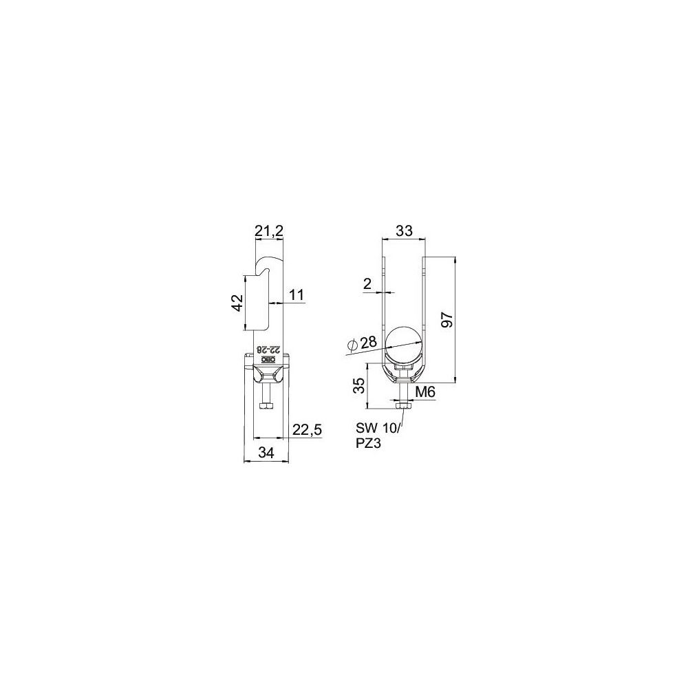 OBO Bettermann Bügelschelle 2056 BS-W1-K-28, 22-28mm, feuerverzinkt, 1187720... OBO-1187720 4012196854394 (Abb. 5)