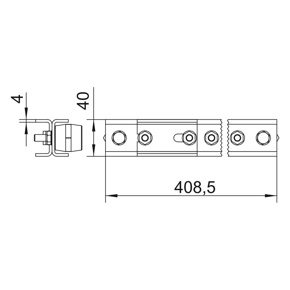 OBO Bettermann Potentialausgleichsschiene BigBar 1802/10VA, 5x40x408,5mm, Edelstahl 304... OBO-5015866 4012195002284 (Abb. 2)