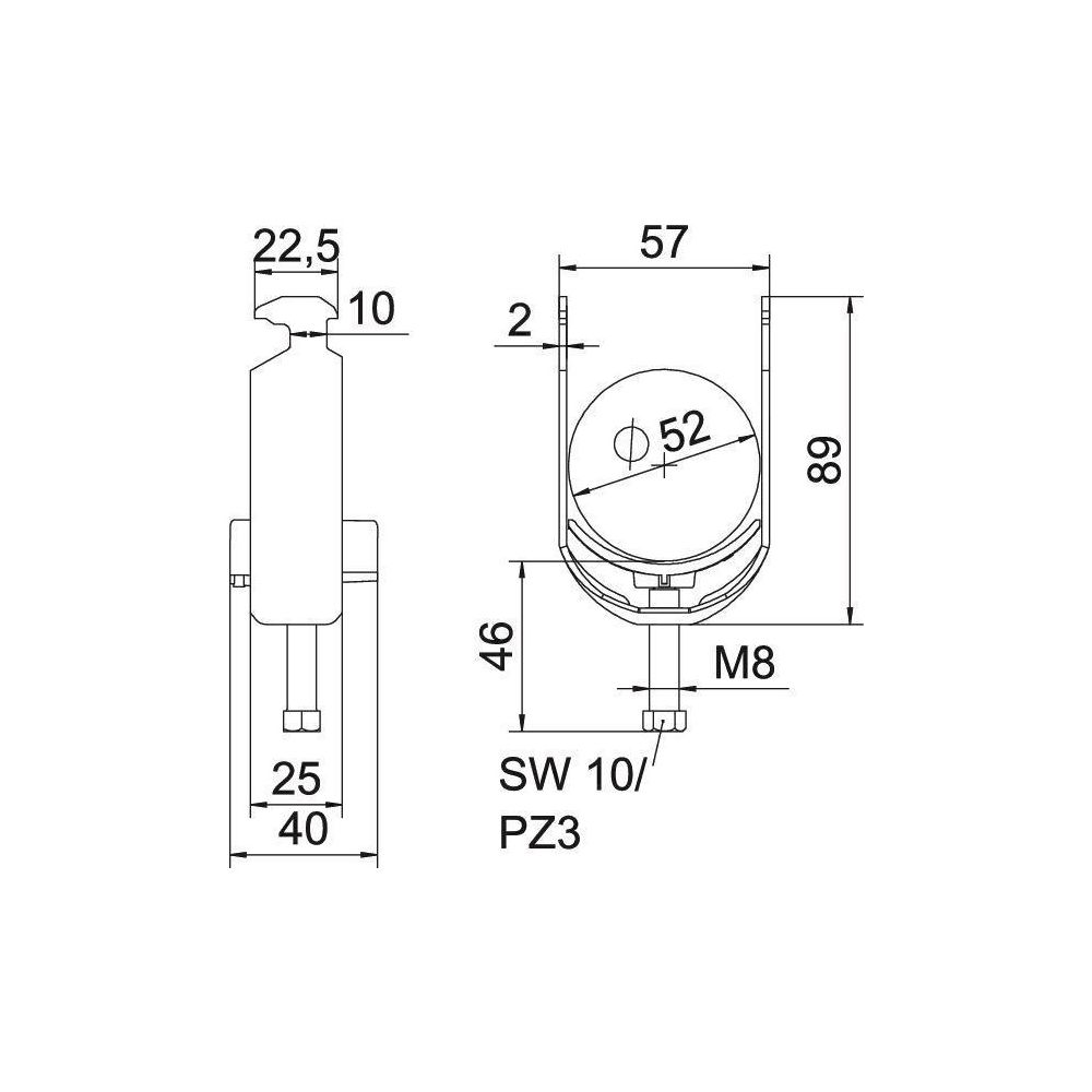 OBO Bettermann Bügelschelle 2056 BS-H1-K-52 FT, 46-52mm, Stahl, feuerverzinkt... OBO-1186249 4012196847242 (Abb. 5)