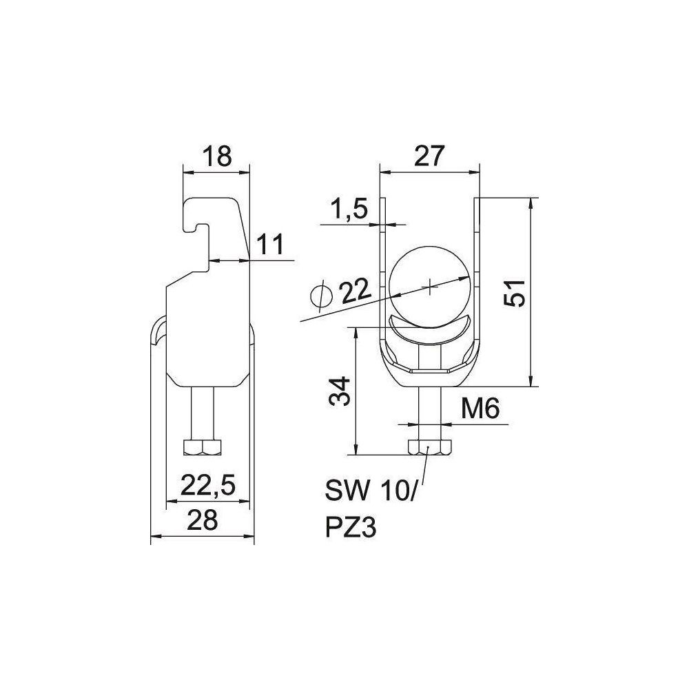 OBO Bettermann Bügelschelle 2056, 16-22mm, Stahl, feuerverzinkt, 1186516... OBO-1186516 4012196849871 (Abb. 3)