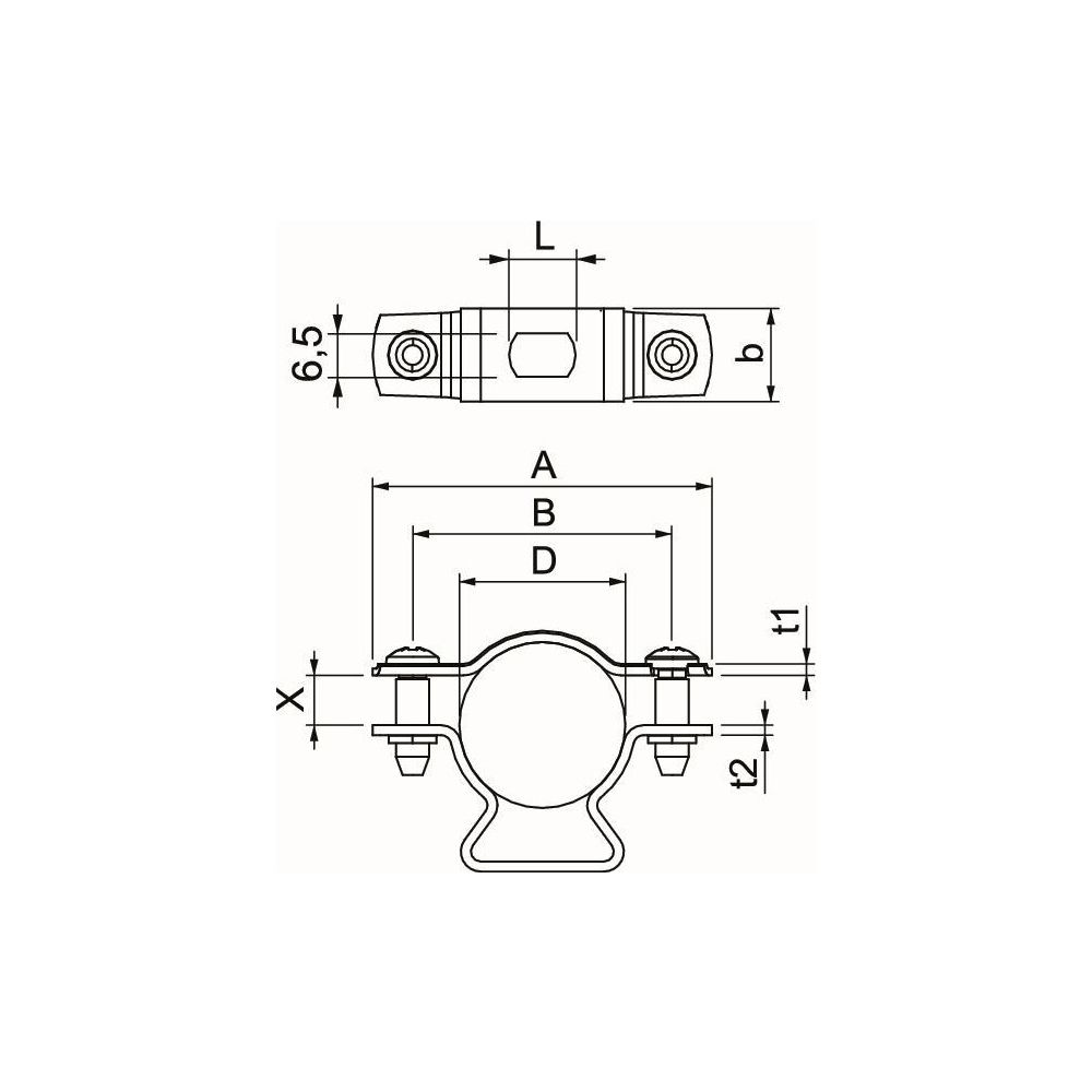 OBO Bettermann Abstandschelle ASL 733 25, 20-25mm, Aluminium... OBO-1362818 4012196600182 (Abb. 5)